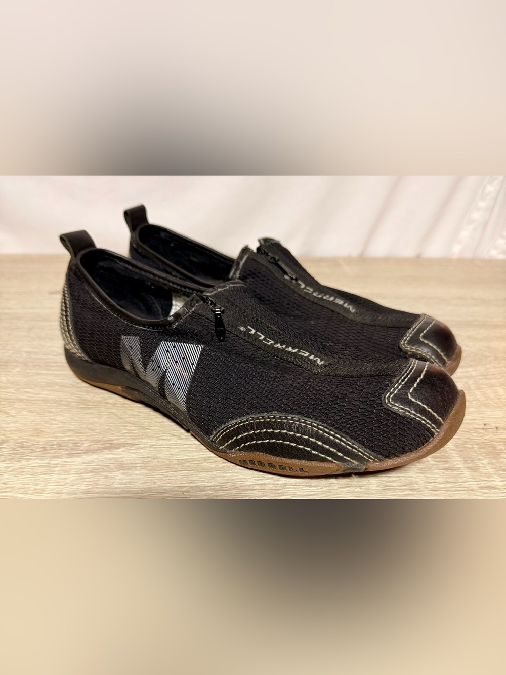 Merrell Barrado Shoes Womens 8.5 Black Zip Athletic Minimalist Running